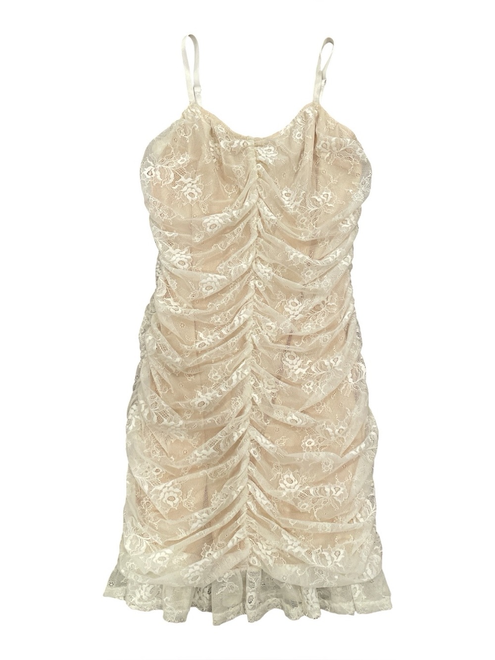 Windsor Wrapped In Lace Ruched Mini
Dress Ivory M - Picture 5 of 15